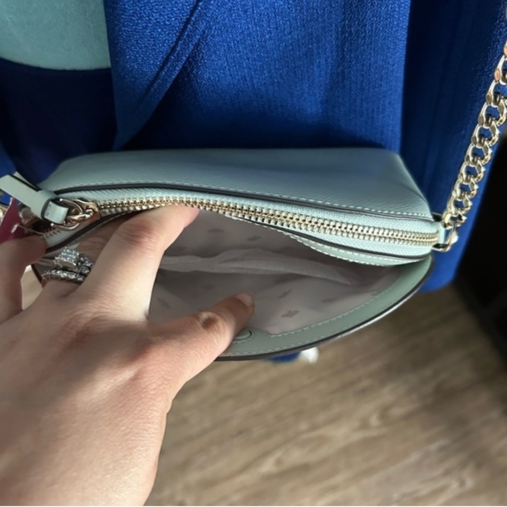 NEW kate spade Light Gray Leather Crossbody Bag Women's - Picture 4 of 6